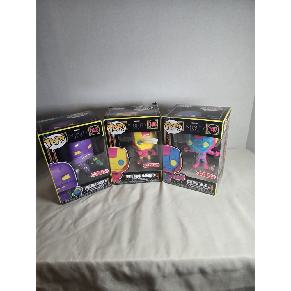 NEW Funko POP Marvel Infinity Saga Set of‎ 3 Iron Man #1405 #1406 #1407